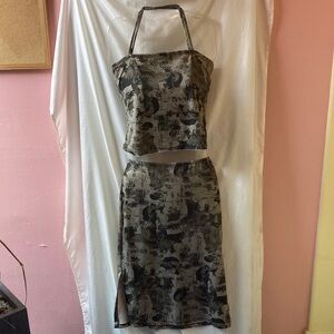 Japanese Patterned Skirt Set